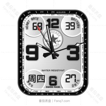 匡威Converse黑边白灰渐变大logo标志四仪表表盘.clock