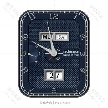 深蓝单盘斜十字格浮雕表盘.clock