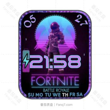 fortnite紫红蓝色赛博朋克太空人动态边框表盘.clock