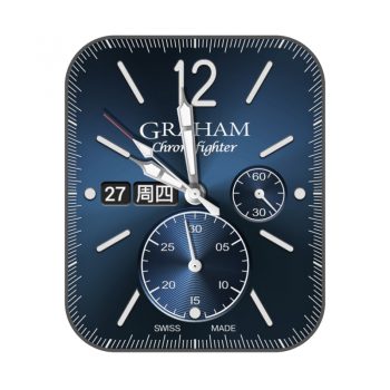 GRAHAM格林汉姆深蓝双盘圆形拉丝高级格调表盘.clock