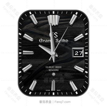 Grand SEIKO 蛇形黑色背景银色时刻表盘.clock