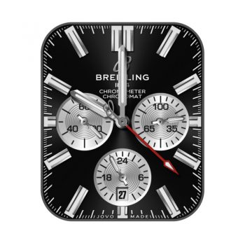 BREITLING百年灵机械计时系列酷黑三盘银色简约表盘.clock