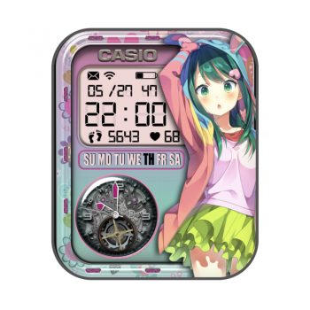 CASIO卡西欧数字仪表+陀飞轮漫画少女动态表盘.clock