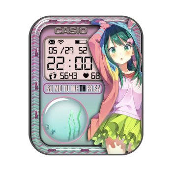 CASIO卡西欧数字仪表+小鱼游动少女动态表盘.clock