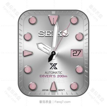 SEIKO精工银色盘面粉宝石简约表盘.clock