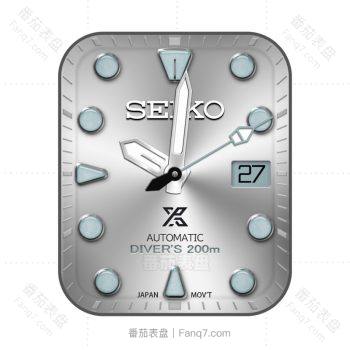 SEIKO精工银色盘面浅蓝宝石简约表盘.clock