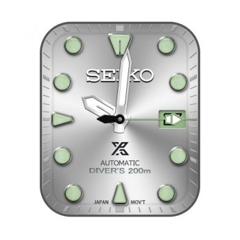 SEIKO精工银色盘面绿宝石简约表盘.clock