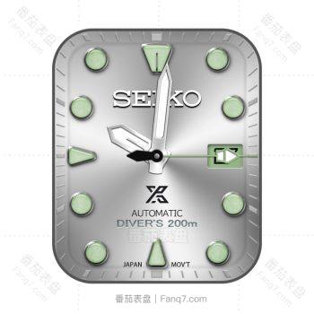 SEIKO精工银色盘面绿宝石简约表盘.clock