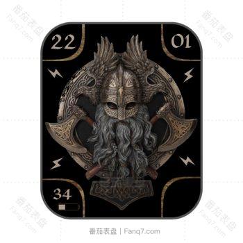 金属双斧头将军人物标志表盘.clcok