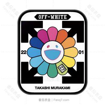 OFF WHITE五彩花朵造型表盘.clock