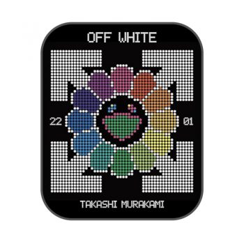 OFF WHITE块状马赛克五彩花朵造型表盘.clock
