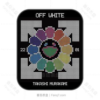 OFF WHITE块状马赛克五彩花朵造型表盘.clock