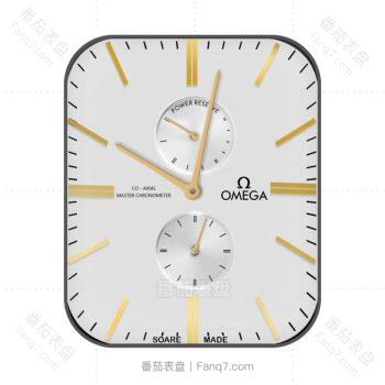 OMEGA欧米茄白金简约双盘表盘.clock