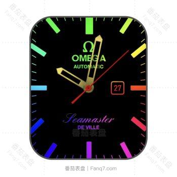 OMEGA欧米茄黑色五彩时刻表盘.clock