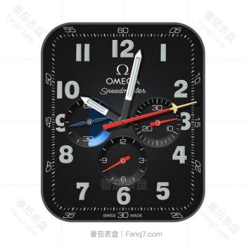 OMEGA欧米茄酷黑磨砂三盘圆环大字时刻表盘.clock