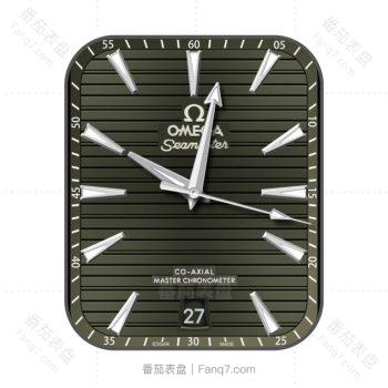 OMEGA欧米茄墨绿横条简约表盘.clock