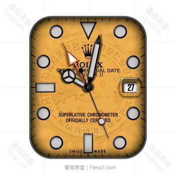 ROLEX黄色机械背景不动简单表盘.clock