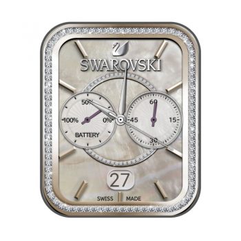 SWAROVSKI施华洛世奇双盘交错宝石胖面钻石边表盘.clock