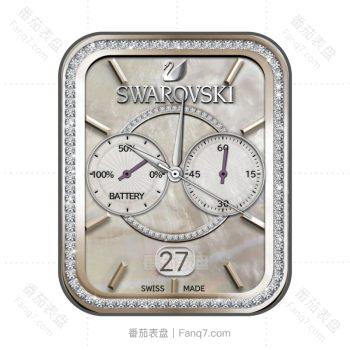 SWAROVSKI施华洛世奇双盘交错宝石胖面钻石边表盘.clock