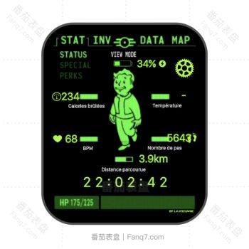 荧光绿小人行走动态运动表盘.clock