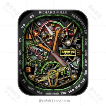 RICHARO MILLE米乔德米勒多彩绿橙红蓝高级三盘表盘.clock