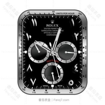 ROLEX酷黑银边金属高级表盘.clock