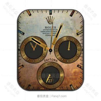 ROLEX蓝橙铁锈金属三盘高级表盘.clock