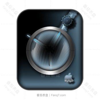 深蓝朦胧圆形波浪动态高级表盘.cock