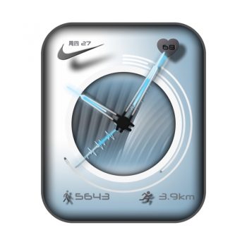 NIKE浅蓝朦胧动态波纹表盘.clock