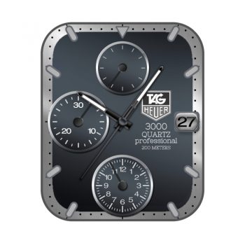 TAG HEUER泰格豪雅深蓝灰三盘高级表盘.clock