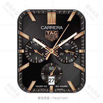 TAG HEUER泰格豪雅酷黑金三盘高级表盘.clock