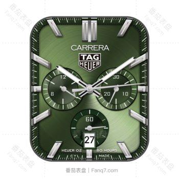 TAG HEUER泰格豪雅酷墨绿金三盘高级表盘.clock