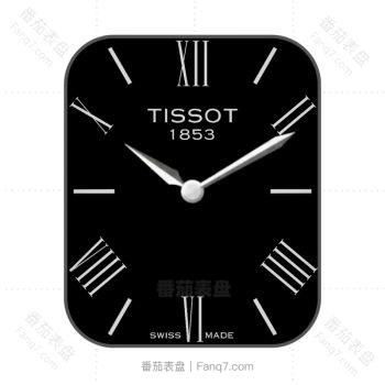 TISSOT天梭黑色简单表盘.clock