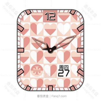 tory burch心造型红白表盘.clock