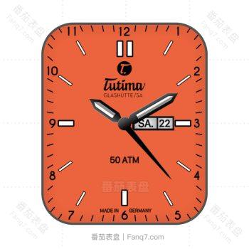 帝玛Tutima 橘橙色简约表盘.clock