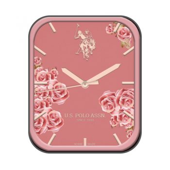 u·s polo ass 粉底粉红花朵表盘.clock