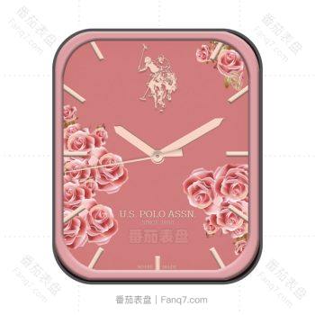 u·s polo ass 粉底粉红花朵表盘.clock