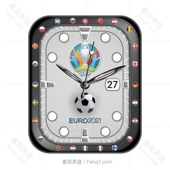 世界杯主球灰边主题国旗图标2021表盘.clock