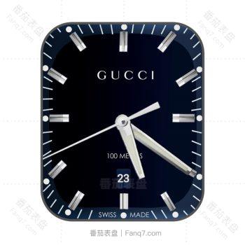 古驰-GUGGI-潜水表款黑色表盘深蓝色外圈Gucci Dive.clock