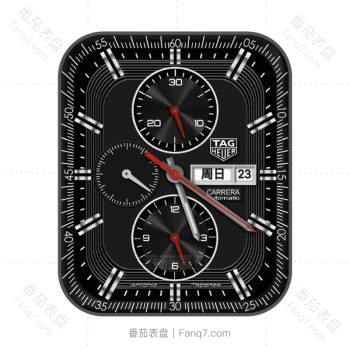 泰格豪雅手表TAG HEUER卡莱拉机械黑白花纹小三盘.clock