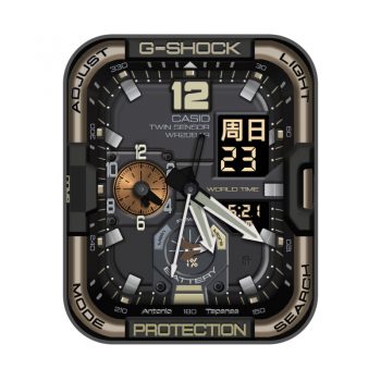 卡西欧CASIO机械表盘浅灰色三小盘.clock