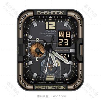 卡西欧CASIO机械表盘浅灰色三小盘.clock