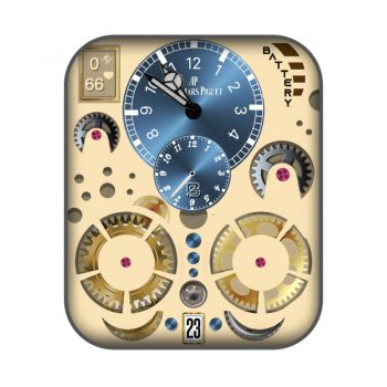 AUDEMRS PIGUET爱彼宝石蓝双盘淡黄色.clock