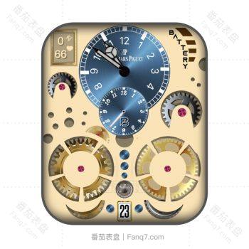 AUDEMRS PIGUET爱彼宝石蓝双盘淡黄色.clock