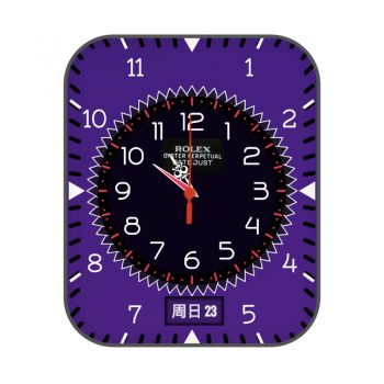 劳力士ROLEX黑色齿轮紫色外圈带日历表盘.clock