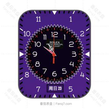 劳力士ROLEX黑色齿轮紫色外圈带日历表盘.clock