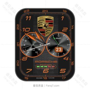Porsche Design保时捷手表黑色大盘橙色小盘边.clock