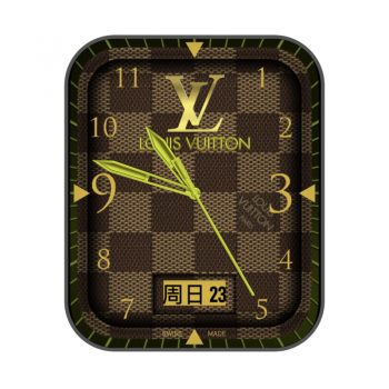 LOUIS VUITTON路易斯威登方格棕色款表盘.clock