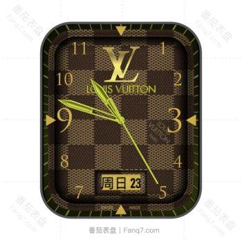 LOUIS VUITTON路易斯威登方格棕色款表盘.clock