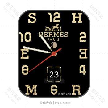 HERMES爱马仕黑金简洁表盘.clock